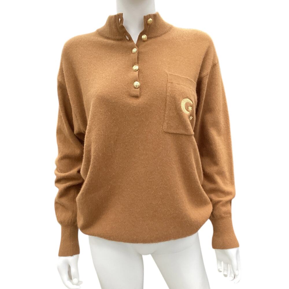 Laurel VTG Sweater Women’s Size Small Wool Blend with Front Pocket in Mustard